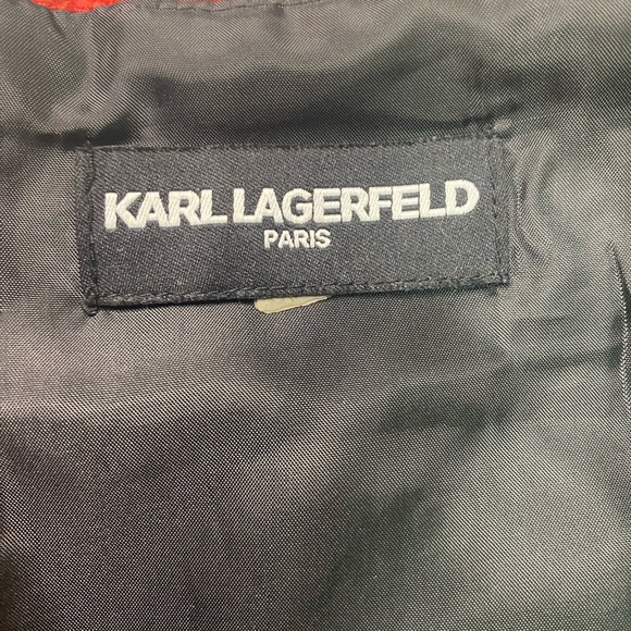 Karl Lagerfeld Paris Chic Mini Skirt Sz 8/10P Edgy Studded Waist Tailored Pencil - Picture 9 of 12